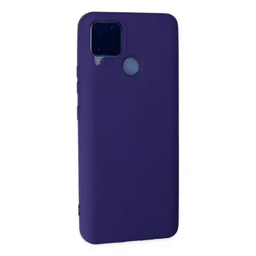 Realme C15 Kılıf Nano İçi Kadife Silikon - Mor