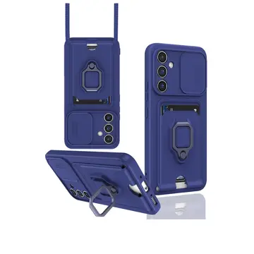 Samsung Galaxy A05s Kılıf Zuma Kartvizitli Yüzüklü Silikon - Lacivert
