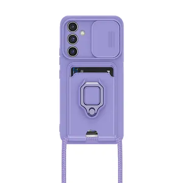 Samsung Galaxy A05s Kılıf Zuma Kartvizitli Yüzüklü Silikon - Lila