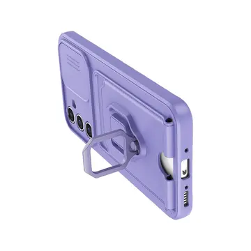 Samsung Galaxy A05s Kılıf Zuma Kartvizitli Yüzüklü Silikon - Lila