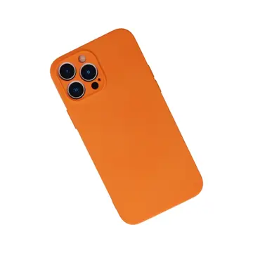 İphone 13 Pro Kılıf Nano İçi Kadife Silikon - Turuncu