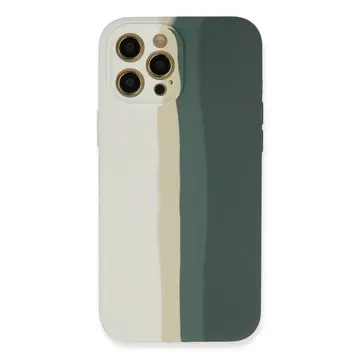 İphone 12 Pro Kılıf Ebruli Lansman Silikon - Beyaz-gri
