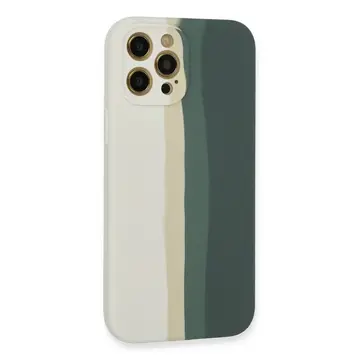 İphone 12 Pro Kılıf Ebruli Lansman Silikon - Beyaz-gri
