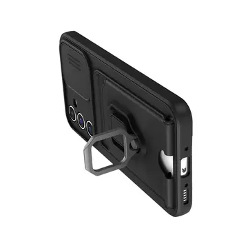Samsung Galaxy A14 4g Kılıf Zuma Kartvizitli Yüzüklü Silikon - Siyah