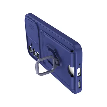 Samsung Galaxy A14 4g Kılıf Zuma Kartvizitli Yüzüklü Silikon - Lacivert