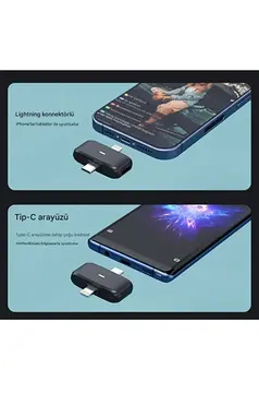 Kablosuz Profesyonel İkili Yayın Yaka Mikrofonu Şarj Kutu Mıknatıslı Typce Lightning Çıkış Mikrofon