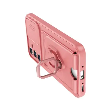 Samsung Galaxy A54 5g Kılıf Zuma Kartvizitli Yüzüklü Silikon - Pembe