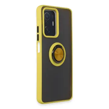 Xiaomi Mi 11t Pro Kılıf Montreal Yüzüklü Silikon Kapak - Sarı