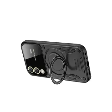 Samsung Galaxy S25 Edge Kılıf Joy Lens Standlı Kapak - Siyah