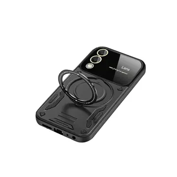 Samsung Galaxy S25 Edge Kılıf Joy Lens Standlı Kapak - Siyah