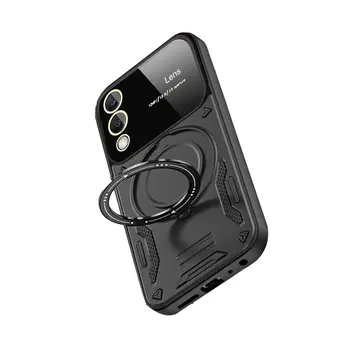 Samsung Galaxy S25 Edge Kılıf Joy Lens Standlı Kapak - Siyah