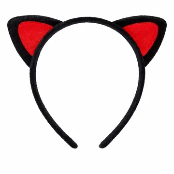 Peluş Kedi Kulak Taç Sarı Siyah – Çocuk Parti  Kostüm Tacı