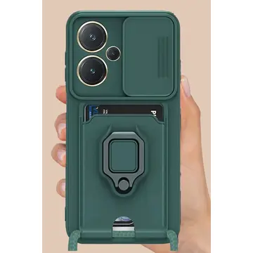 Xiaomi Redmi Note 13 Pro Plus Kılıf Zuma Kartvizitli Yüzüklü Silikon - Lila