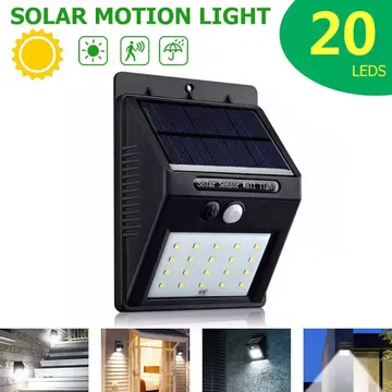 20 Ledli Hareket Sensörlü Dış Mekan Solar Lamba
