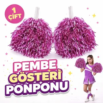 1 Çift ( 2 Adet ) Gümüş Renk 23 Nisan 19 Mayıs 29 Ekim Okul Gösteri Ponponları