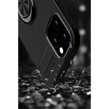 İphone 12 Kılıf Range Yüzüklü Silikon - Siyah-kırmızı