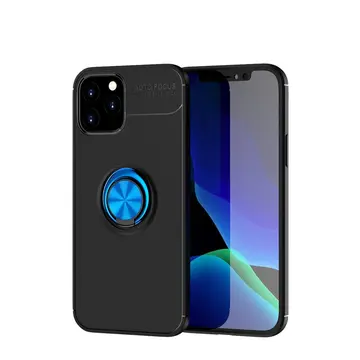İphone 12 Kılıf Range Yüzüklü Silikon - Siyah-mavi