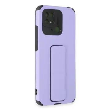 Xiaomi Redmi 10c Kılıf Mega Standlı Silikon - Lila
