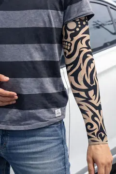 Giyilebilir Kol Dövmesi Çorap Dövme 3d Baskılı Kol Bacak Dövme 2 Adet Model 9