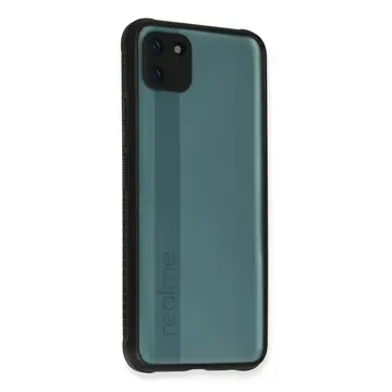Realme C11 Kılıf Miami Şeffaf Silikon - Siyah
