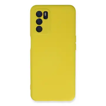 Oppo A16 Kılıf Nano İçi Kadife Silikon - Sarı