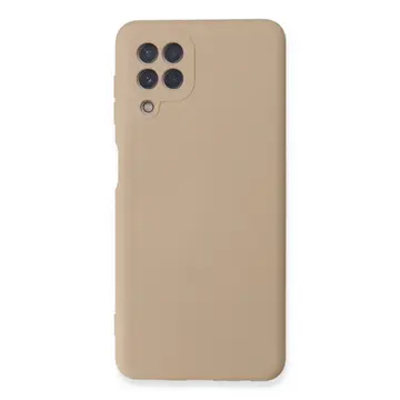 Samsung Galaxy A22 Kılıf Nano İçi Kadife Silikon - Pudra