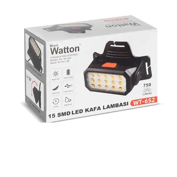 15 Ledli Sarı / Beyaz Şarjlı Kafa Lambası