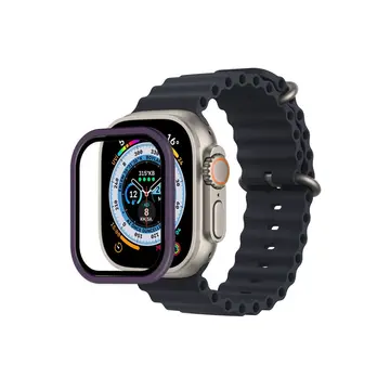 Watch Ultra 49mm Alüminyum Kasa Cam Ekran Koruyucu - Mor