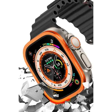 Watch Ultra 49mm Alüminyum Kasa Cam Ekran Koruyucu - Turuncu