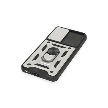 Xiaomi Mi 12t Pro Kılıf Pars Lens Yüzüklü Silikon - Gümüş