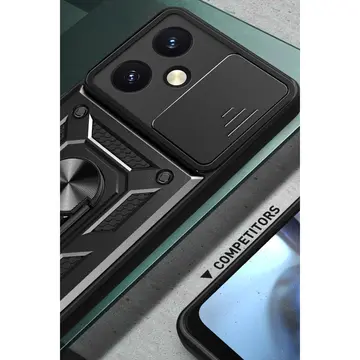 Vivo Y27 Kılıf Pars Lens Yüzüklü Silikon - Siyah
