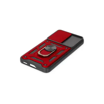 Samsung Galaxy S24 Kılıf Pars Lens Yüzüklü Silikon - Kırmızı