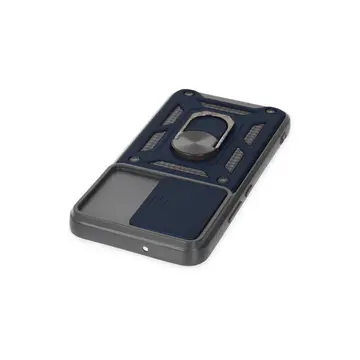Samsung Galaxy S24 Kılıf Pars Lens Yüzüklü Silikon - Lacivert