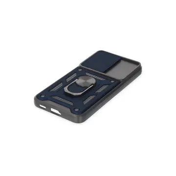 Samsung Galaxy S24 Kılıf Pars Lens Yüzüklü Silikon - Lacivert
