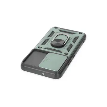 Samsung Galaxy S24 Kılıf Pars Lens Yüzüklü Silikon - Yeşil