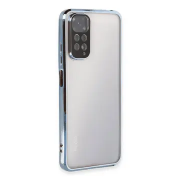 Xiaomi Redmi Note 11 Kılıf Razer Lensli Silikon - Açık Mavi