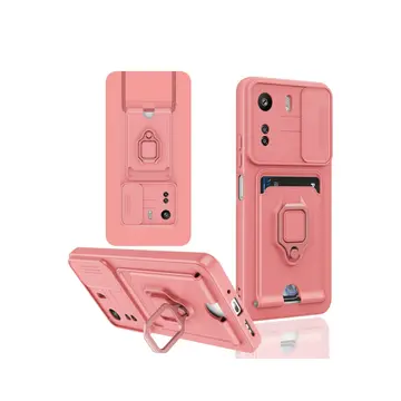 Xiaomi Redmi 13c Kılıf Zuma Kartvizitli Yüzüklü Silikon - Pembe