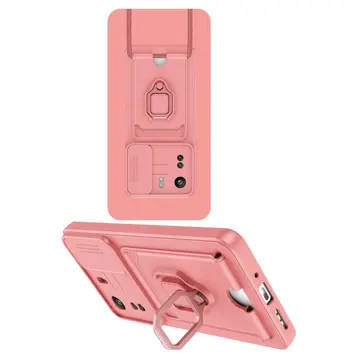 Xiaomi Redmi 13c Kılıf Zuma Kartvizitli Yüzüklü Silikon - Pembe