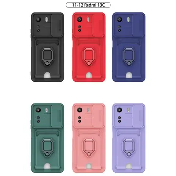 Xiaomi Redmi 13c Kılıf Zuma Kartvizitli Yüzüklü Silikon - Pembe