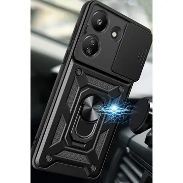 Xiaomi Redmi 13c Kılıf Pars Lens Yüzüklü Silikon - Siyah