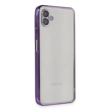 Samsung Galaxy A04 Kılıf Razer Lensli Silikon - Mor