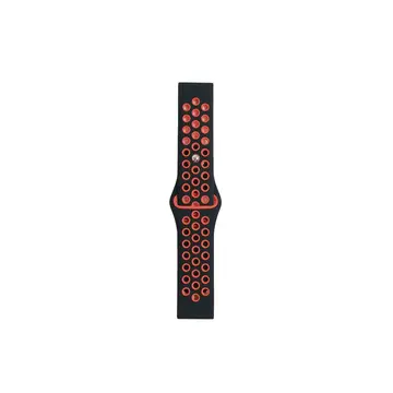 Watch 22mm Spor Delikli Kordon - Siyah-kırmızı