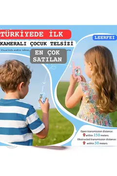 Çocuklar Için Görüntülü Telsiz Konuşma Özellıklı El Telsizi Şarj Edılebılır 50 Mt Menzil Wifi Gerektirmez