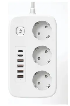 akım Korumalı Priz Ve Masaüstü Şarj İstasyonu Kablosuz 3 Priz ,4 Usb, 2 Type-c Girişli 2 Metre