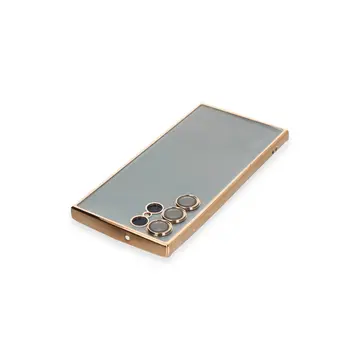 Samsung Galaxy S22 Ultra Kılıf Razer Lensli Silikon - Gold
