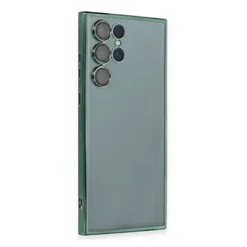 Samsung Galaxy S22 Ultra Kılıf Razer Lensli Silikon - Yeşil