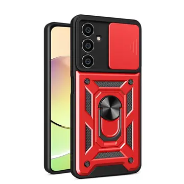 Samsung Galaxy A35 5g Kılıf Pars Lens Yüzüklü Silikon - Kırmızı