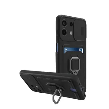 Xiaomi Redmi Note 13 4g Kılıf Zuma Kartvizitli Yüzüklü Silikon - Siyah