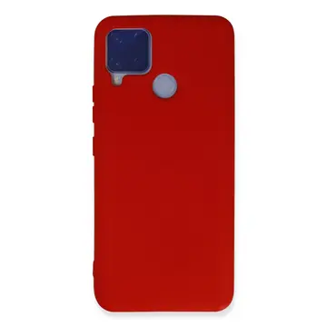 Realme C15 Kılıf Nano İçi Kadife Silikon - Kırmızı