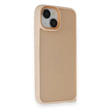 İphone 14 Kılıf Elegant Kapak - Pudra
